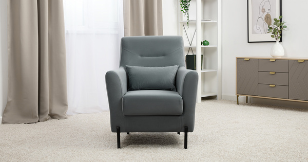 Кресло для отдыха Барселона ТК 673 велюр Diagonal 995 серо-голубой