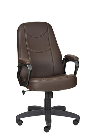 Кресло на колесах Амиго 511 ультра кожзам коричневый крестовина пластик, подлокотники с мягкими накладками,механизм качания
