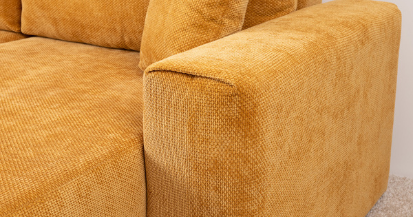 Диван-кровать угловой Оксфорд 714 композиция 2, STORM 8 горчичный, модульная система, сборка на любую сторону