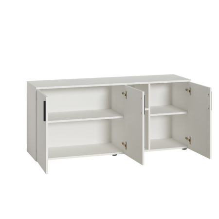 Тумба под ТВ Эйр 16.55 белый PE шагрень, собирается на любую сторону