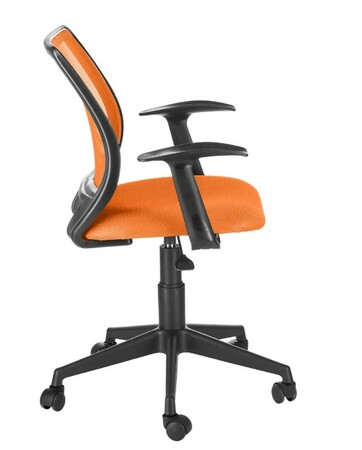 Кресло на колесах Эксперт Т эрго ткань-сетка оранж, подлокотник пластик Т образный, крестовина пластик, без качания