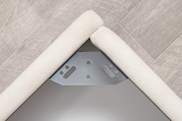 Кровать Марион 140 велюр OCEAN 002 бежевый с ортопедическим основанием и подъемным механизмом (спальное место 140 х 200)