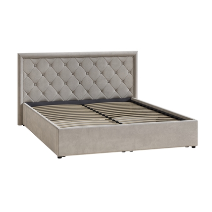 Кровать Марион 160 велюр OCEAN 005 темно-бежевый с ортопедическим основанием и подъемным механизмом (спальное место 160 х 200)