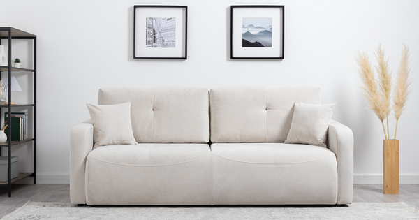 Диван-кровать прямой Марсель ТД 703 велюр Aura 02 белый