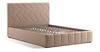 Кровать Милана 140 велюр бежевый кофейный с ортопедическим основанием и подъемным механизмом
