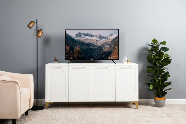 Тумба под ТВ Монтесито 16.67 Белый PE шагрень, белая шагрень 4101 ПВХ