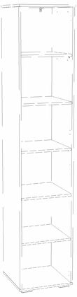 Шкаф для белья Банни НМ 041.43 правый меренга, бисквит, белый, дуб сонома