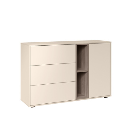 Комод Тайл 16.237 сатин 7045 SU, эмили блаш U9135, белый PE шагрень, собирается на любую сторону