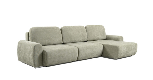 Диван-кровать угловой Тэдди 1503 композиция 3, букле Pique 007 оливковый, модульная система, сборка на любую сторону